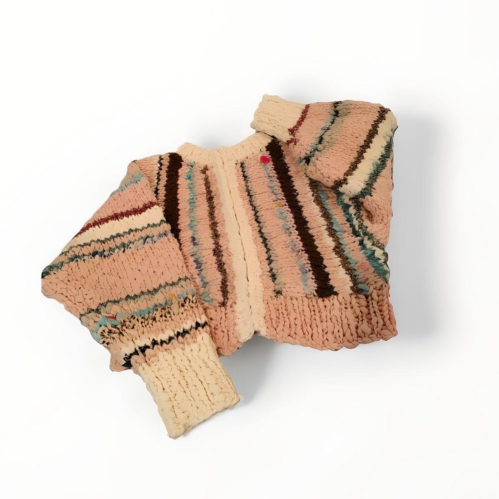 New, no tag, handknit crop cardigan, Knit Collage yarns